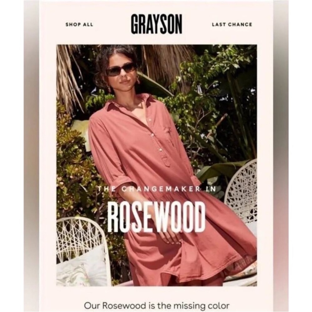 Frank & Eileen GRAYSON Changemaker Cotton Oversized Midi Dress Dusty Rose L - Picture 2 of 11